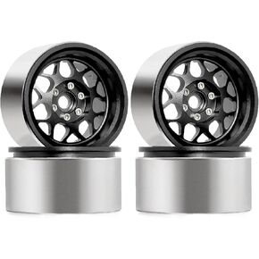 REDSPIDER 2.2 Beadlock Wheels（4PCS） Aluminum 2.2 Wheels for 1/10 RC Rock Crawler Car Axial Wraith RR10 SCX10 II III 90046 TRX4 TRX6 YETI D90 CC01 RC Crawler Car Upgrade Parts (Titanium Color)