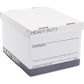 Staples Storage & Filing Box, Heavy-Duty with Handles & Removable Lid, Letter & Legal Size Documents, Stackable, 12-Pack, White/Gray
