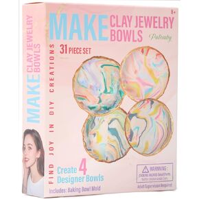 Make Your Own Clay Jewelry Bowls Arts and Crafts Kit for Teen Girl, DIY Clay Jewelry Dish Kit, Clay Crafts for Girls 8-12, Fun Birthday Gifts for Teens Girls Kids Ages 8 9 10 11 12 Years Old