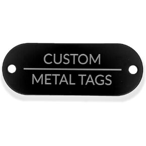 Metal Tags | 2-inch by 3/4-inch Aluminum Plate | Personalized ID Tag for Equipment | Utility Plate | Custom Asset Tag