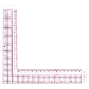 L Square Ruler for Sewing, 90 Degree Transparent Plastic Tailor Sewing Measuring Tools Right Angle Ruler for Fabric Pattern Making & Quilting DIY Professional Use