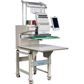 Commercial Embroidery Machine with 15 Needles 13" x 20" LCD Embroiderer Pattern for Cap Hat T-Shirt Laser Positioning