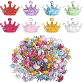 200 Pcs Mini Resin Crown Flat Back 2 cm Multicolor Crown for Decorating Scrapbooks, Notebooks, Mobile Phone Cases, Clothing, DIY Crafts (8 Colors)