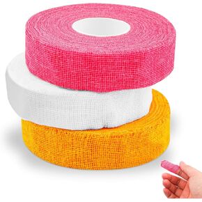 3Rolls Thimble Tape for Hand Sewing Multi-Used Sew Thimbles Nail Finger Protector - Alternative to Classic Knitting Thimbles Adjustable Cotton Tapes for Embroidery Paperwork Carving Sorting Task