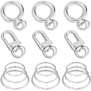 15Pcs Dog Tag Holder Clip for Pet Collar Dog Collar Tag Holder Rings Pet Tags Ring Clasps and Closures, Keychain Accessories, Silver