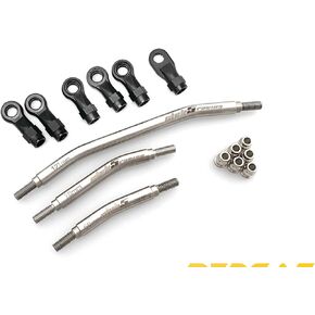 Club 5 Racing Husky Link Hi-Clearance Steering Links Kit for Redcat Ascent (V2), Silver