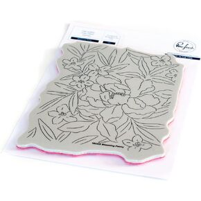 Pinkfresh Studio Blooming Peony Cling Rubber Background Stamp A2