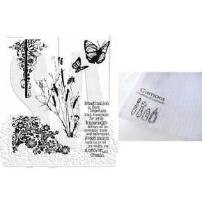 Tim Holtz Stampers Anonymous Nature's Discovery Cling Stamp, CMS049, Part of Curations Release March 2025, Carnora Mesh Bag
