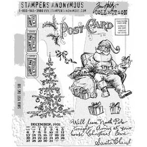 Tim Holtz Cling Stamps Santa Visit - CMS500