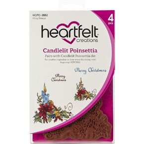 Heartfelt Creations Cling Rubber Stamp Set-Candlelit Poinsettia