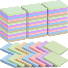 100 Pack Sticky Notes Bulk 3 x 3 in Self-Stick Note Pads Colorful Posted Note in 20 Colors Adhesive Paper Memo 50 Sheets/Pad Easy to Post for Office Home School Meetings Notebook Wall Door Window
