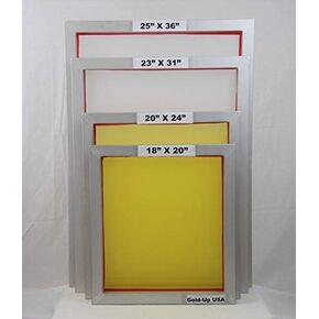 23 x 31 Inch Pre-Stretched Aluminum Silk Screen Printing Frames with 200 Yellow Mesh (6 Pack Screens)