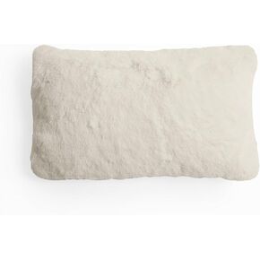 UnHide Squish Lumbar Pillow - Faux Fur Pillow - Extra Soft Throw Pillow - Rectangular Shaped, Polyester Fill - Machine Washable - Perfect for Living Room Or Bedroom - 10" x 18" - Snow White