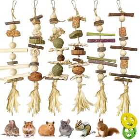 Toy for Rabbits, Bunny Toys for Rabbits Guinea Pig Chew Toy, Bunny Toys, Hamster Treats, Timothy Stick, Apple Sticks, Sweet Bamboo, for Guinea Pig, Hamster, Chinchilla, Rat, Small Animals
