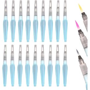 18 PCS Water Brush Pen, Refillable Watercolor Brush Pens, Leakproof Water Pens Suitable for Watercolor, Gouache, Artist, Calligraphy, Acrylic Painting (12/14/16mm)