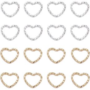GSHLLO 100 PCS Metal Twisted Open Jump Rings Connectors Unsoldered Rings Jewelry Accessories for Jewelry Making Heart Shaped