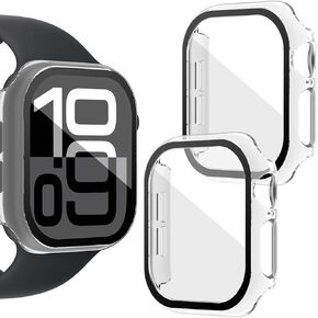 [5-Pack] Protector Case Compatible with Apple Watch Series 3 Series 2 Series 1 42mm Cover, without Screen Film, Double Row Bling Crystal Diamonds Protective Cover PC Plated Bumper Frame Accessories