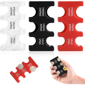 3 Pcs Japanese Yen Coin Holder Coins Trays Boxes Plastic Coin Sorter Organizer and Dispenser with 6 Slots JPY Portable Storage Hard Case Organiser for Travel Car Coins Storage(Black Ttransparent Red)