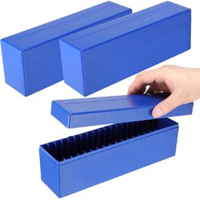 simarro 3 Packs Coin Slabs Storage Boxes with 20 Slabs, Plastic Coin Storage Cases for 60 Slabs Compatible Blue Specie Collection Box Specie Case Trays for Collectors Home (Include Boxes Only)