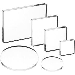 PATIKIL Acrylic Stamp Block, 6Pcs Clear Stamping Block Decorative Mounting Blocks Square Rectangle Round for Scrapbooking DIY Crafts Card Making