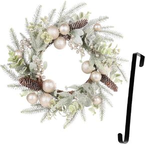 Super Holiday Artificial Christmas Wreath, Front Door Wreaths Decorations for Home, Party, Holiday, Thanksgiving, Xmas Decor - with Wreath Hanger, Green/Red. in Saudi Arabia