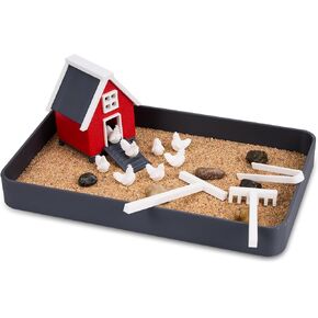 Chicken Zen Garden Kit - Premium Sand Garden Kit Gifts Decor Desktop Accessories for Home, Office - Fidget Stress Relief