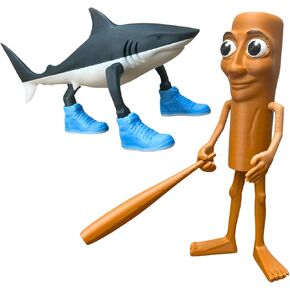 ULTHOOL Tralalero Tralala Action Figure Set, Italian Brainrot Shark Meme Figures Toys, Tung Tung Tung Sahur Animals Dolls, Creative 3D Collectible Toy Gifts for Fans