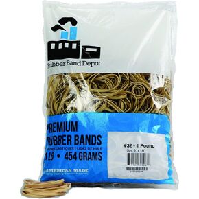 Rubber Bands, Rubber Band Depot, Size #32 (3" x 1/8'') (1 Pound Bag)