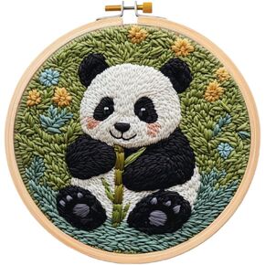 Punch Needle Kit for Beginners – Panda Punch Stitching Kit for Adults, DIY Needle Punch Kits for Art Crafts, Perfect for Festival Decorations & Gifts for All Ages