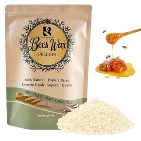 RODNEY GOODS Natural Beeswax Pellets – Triple Filtered, Cosmetic Grade, Premium Quality White Wax for DIY Skincare, Candle Making, Lip Balms, Soaps, and Crafts – 30g