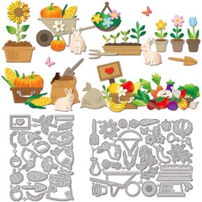 Globleland Farmers Market قطع يموت من أجل DIY Scrapbooking Metal Vegetables Fruits Potted Flowers Market Market Mark