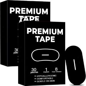 Black microporous Tape （60 Pcs） - Hypoallergenic Tape for Sensitive Skin, Painless Removal, Breathable Comfortable to Exercise