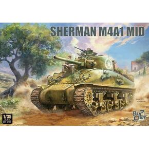 BT-047 1/35 Scale Sherman M4A1 Mid Tank Plastic Model Kit, Colourful