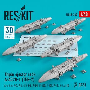 RS48-0340 - 1/48 Triple Ejector Rack A/A37B-6 (TER-7) (5 pcs) Model kit