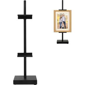 18" Black Steel Adjustable Tabletop Easel Stand,Picture Frame Holder for Display,Decorative Stands for Photos,Plates,Painting,Artwork,Poster,Books