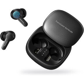 Translation Earbuds Real Time, AI Translator Earbuds with 144 Languages & Accents, Language Translator Earbuds Translating No Monthly Fees for Travel, Business, Learning (White)