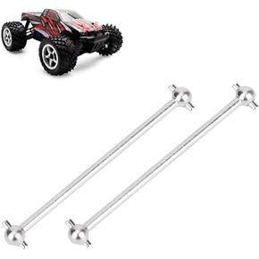 2PCS RC Car Drive Shafts, 63mm Metal Dog Bone Drive Shafts Propeller Joint Shaft Dogbone Joint Front Rear Set Lightweight RC Car Upgrade Parts for Wltoys 144001 1/14 RC Car, Silver