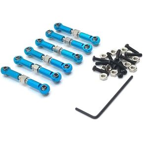 Metal Linkage Pull Rod Front/Rear Servo Link Tie Rod Compatible with 184011 A949 A959 A969 A979 K929 1/18 RC Car Upgrade Spare Parts(Titanium)
