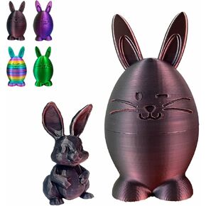 3D Printed Animals Toys - Fidget Toy for Adults Kids, 3D Printed Easter Bunny Eggs with Rabbit Inside, Surprise Funny Desk Gifts for Easter Basket Stuffers Birthday Office Room Décor in Kuwait