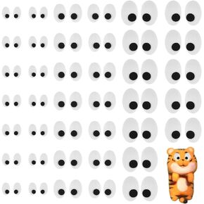 FINGERINSPIRE 90 Pairs Oval Safety Eyes 3 Size Black White Felt Eye Patches Felt Craft Eyeballs Sew on Eyes for Stuffed Animal, Halloween Eye Applique for Amigurumi Puppet Teddy Bear Crochet Plush DIY