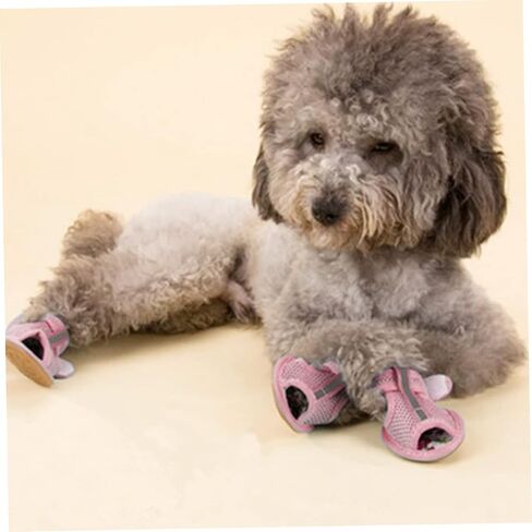 Summer Dog Sandals Breathable Mesh Dog Shoes Puppy Shoes for Hot Pavement Soft Sole Paw Protectors for Small Dogs Pink Size 1, Sandals for Dogs in Kuwait