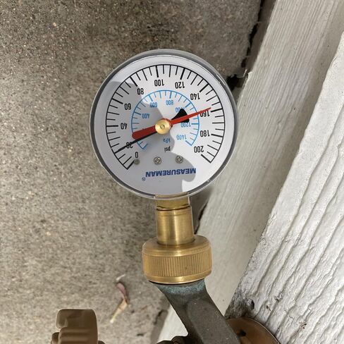 MEASUREMAN 0-200 Psi Water Pressure Test Gauge, 2.5" Dial Size, 3/4" Female Garden Hose Thread, Stainless Steel Case, for Home Potable Water, House Tube in Kuwait