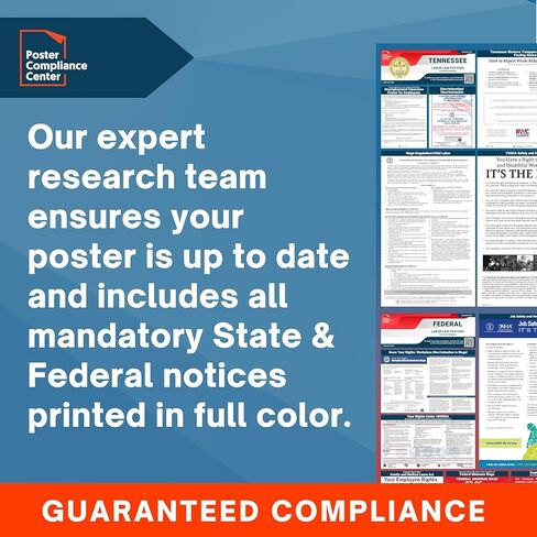 Labor Law Posters 2024 - Tennessee Labor Law Poster State, Federal, OSHA Compliant, Accurate & Up to Date, Includes June Updates, Laminated Labor Law Poster 2024 Tennessee, 36"w x 24"h (English) in Kuwait