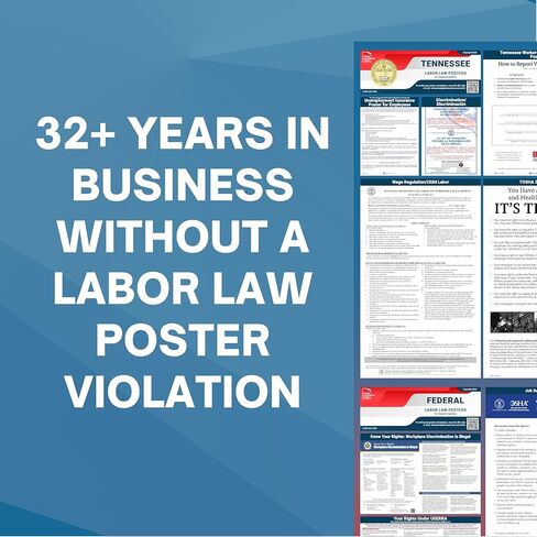Labor Law Posters 2024 - Tennessee Labor Law Poster State, Federal, OSHA Compliant, Accurate & Up to Date, Includes June Updates, Laminated Labor Law Poster 2024 Tennessee, 36"w x 24"h (English) in Kuwait