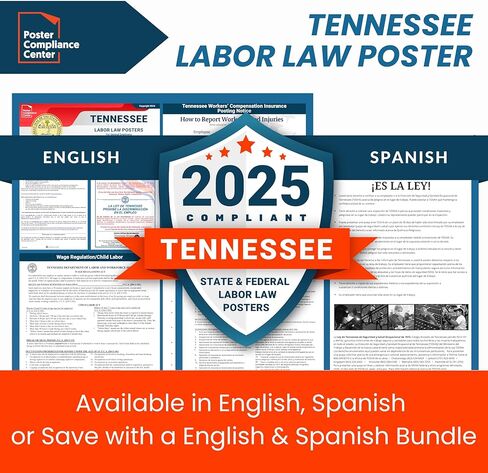 Labor Law Posters 2024 - Tennessee Labor Law Poster State, Federal, OSHA Compliant, Accurate & Up to Date, Includes June Updates, Laminated Labor Law Poster 2024 Tennessee, 36"w x 24"h (English) in Kuwait