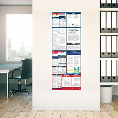 Labor Law Posters 2024 - Tennessee Labor Law Poster State, Federal, OSHA Compliant, Accurate & Up to Date, Includes June Updates, Laminated Labor Law Poster 2024 Tennessee, 36"w x 24"h (English) in Kuwait