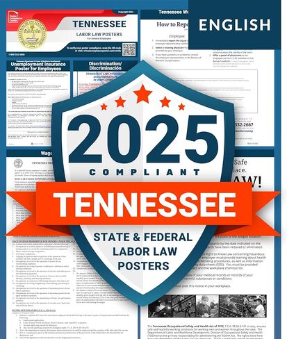 Labor Law Posters 2024 - Tennessee Labor Law Poster State, Federal, OSHA Compliant, Accurate & Up to Date, Includes June Updates, Laminated Labor Law Poster 2024 Tennessee, 36"w x 24"h (English) in Kuwait