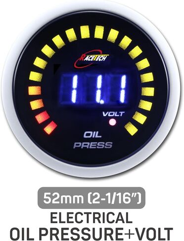 شاشة LED زرقاء مقاس 52 مم مقاس 2-1/16 بوصة مقياس LED كهربائي/مقياس درجة حرارة الماء/مقياس فولت (ث/مستشعر) in Saudi Arabia