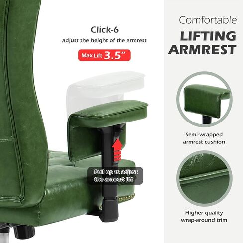 YAMASORO Ergonomic Executive Office Chair with Height-Adjustable, Home Office Desk Chairs PU Leather Swivel Work Chair, Camel in Kuwait