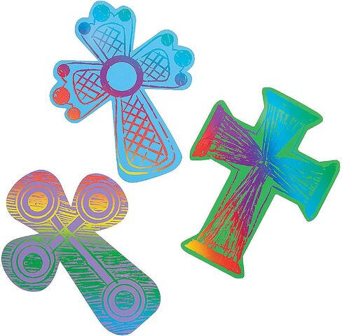 Colored Cross Magic Scratch - 24 Count - Crafts for Kids والأنشطة المنزلية الممتعة in Saudi Arabia